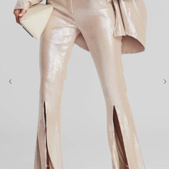 Retrofete Shimmering Cream Flare Pants - Picture 1 of 7